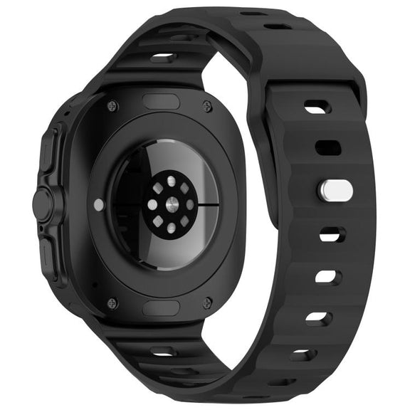 For Samsung Galaxy Watch Ultra 47mm Kalebol Square Buckle Silicone Watch Band(Black)