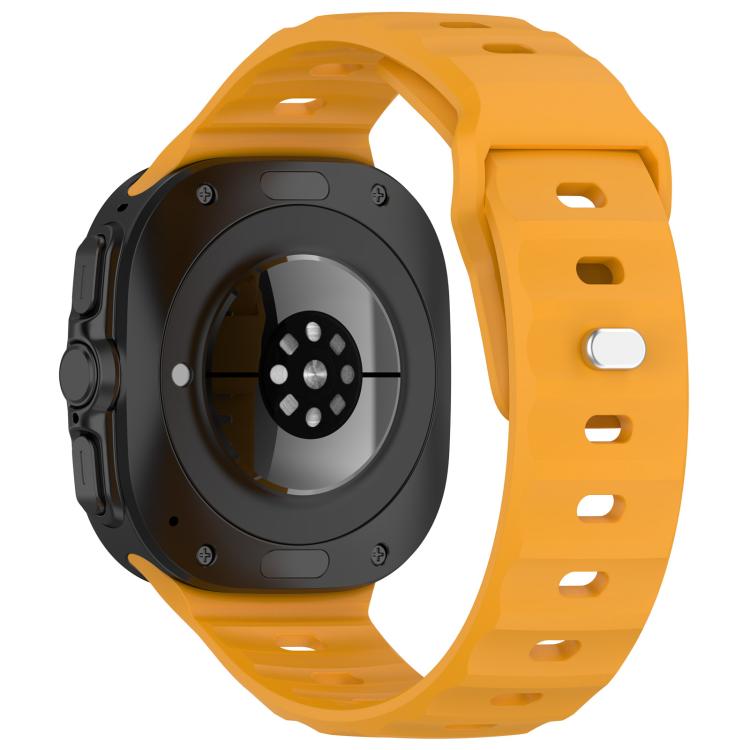 For Samsung Galaxy Watch Ultra 47mm / Ultra 2025 Kalebol Square Buckle Silicone Watch Band(Yellow)