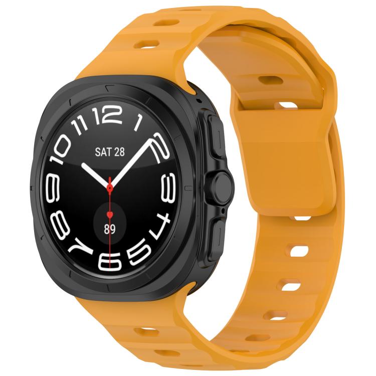 For Samsung Galaxy Watch Ultra 47mm / Ultra 2025 Kalebol Square Buckle Silicone Watch Band(Yellow) - free shipping - PMc TechLife - Order now!