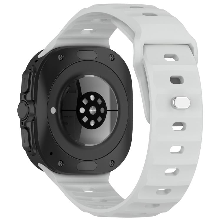 For Samsung Galaxy Watch Ultra 47mm Kalebol Square Buckle Silicone Watch Band(Light Grey)