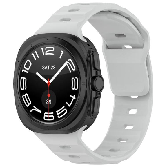 For Samsung Galaxy Watch Ultra 47mm Kalebol Square Buckle Silicone Watch Band(Light Grey)