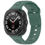 For Samsung Galaxy Watch Ultra 47mm Kalebol Square Buckle Silicone Watch Band(Dark Green)