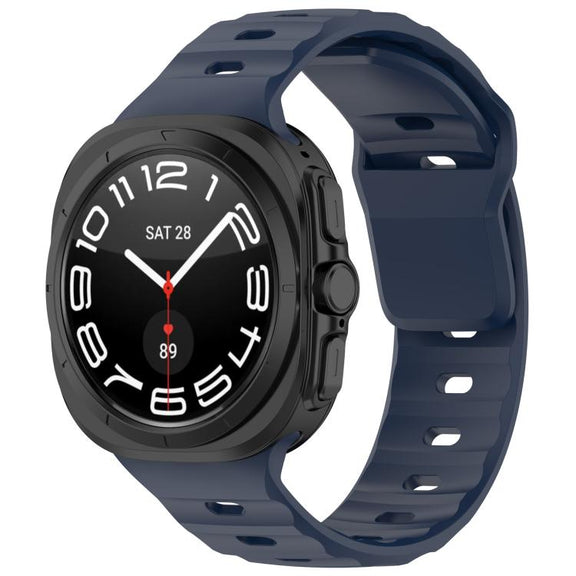 For Samsung Galaxy Watch Ultra 47mm Kalebol Square Buckle Silicone Watch Band(Midnight Blue)