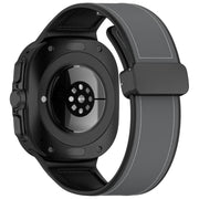 For Samsung Galaxy Watch Ultra 47mm Kalebol Composite Silicone Folding Magnetic Buckle Watch Band(Grey)
