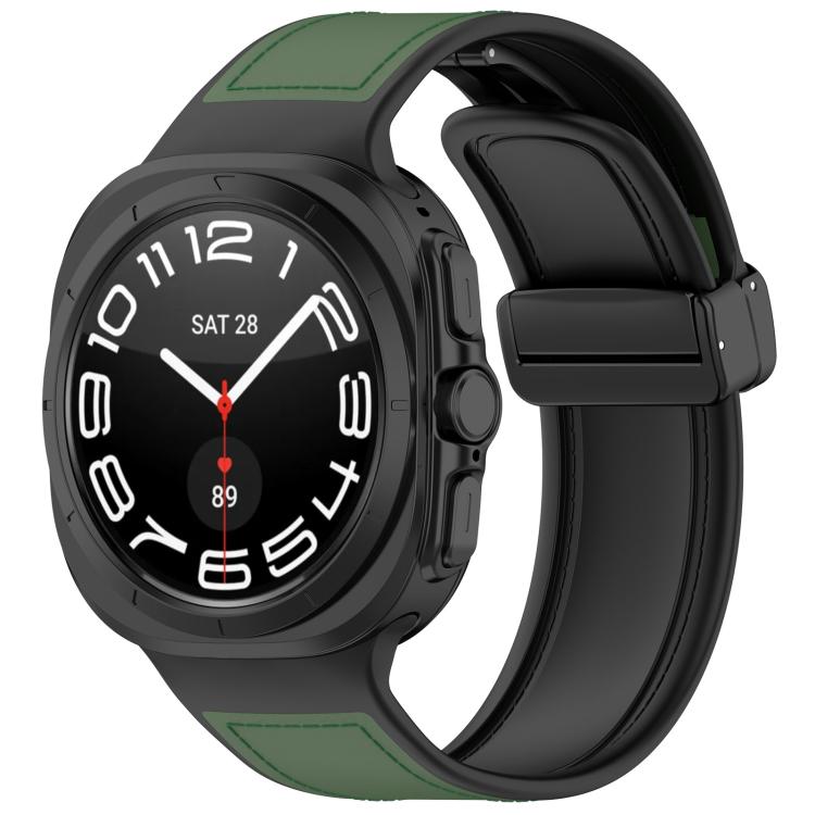 For Samsung Galaxy Watch Ultra 47mm Kalebol Composite Silicone Folding Magnetic Buckle Watch Band(Green) - free shipping - PMc TechLife - Order now!