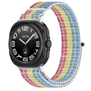 For Samsung Galaxy Watch Ultra 47mm Kalebol Hook and Loop Fastener Nylon Braided Watch Band(Rainbow)