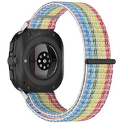 For Samsung Galaxy Watch Ultra 47mm Kalebol Hook and Loop Fastener Nylon Braided Watch Band(Rainbow)