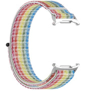 For Samsung Galaxy Watch Ultra 47mm Kalebol Hook and Loop Fastener Nylon Braided Watch Band(Rainbow)