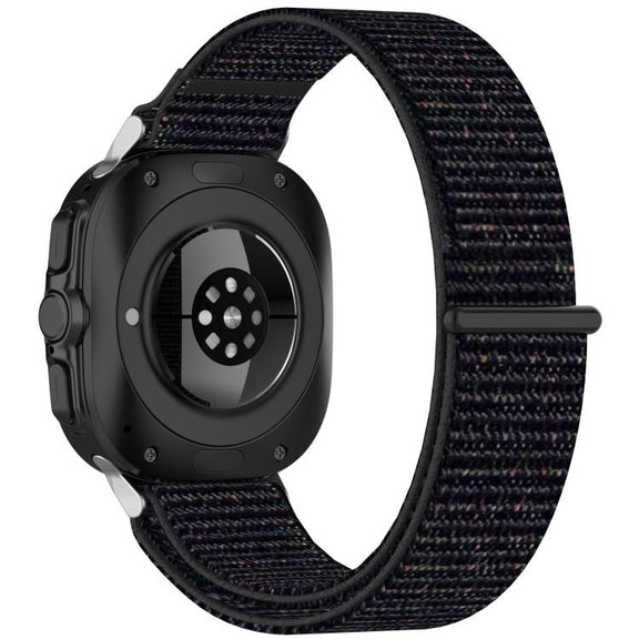 For Samsung Galaxy Watch Ultra 47mm Kalebol Hook and Loop Fastener Nylon Braided Watch Band(Official Black)