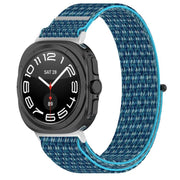 For Samsung Galaxy Watch Ultra 47mm Kalebol Hook and Loop Fastener Nylon Braided Watch Band(Ocean Blue)