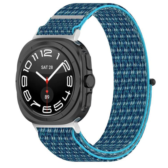 For Samsung Galaxy Watch Ultra 47mm Kalebol Hook and Loop Fastener Nylon Braided Watch Band(Ocean Blue)