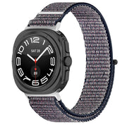 For Samsung Galaxy Watch Ultra 47mm Kalebol Hook and Loop Fastener Nylon Braided Watch Band(Midnight Blue)