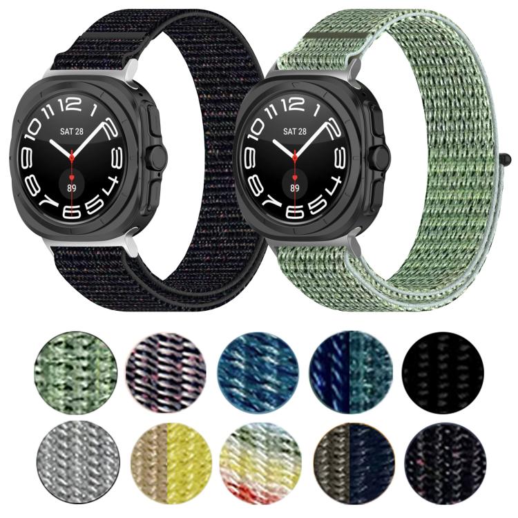 For Samsung Galaxy Watch Ultra 47mm / Ultra 2025 Kalebol Hook and Loop Fastener Nylon Braided Watch Band(Seashell)