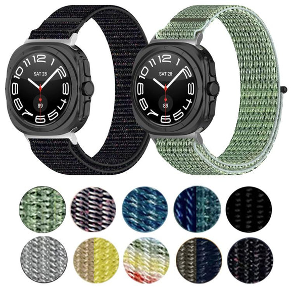 For Samsung Galaxy Watch Ultra 47mm Kalebol Hook and Loop Fastener Nylon Braided Watch Band(Blue Ocean)