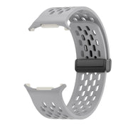 For Samsung Galaxy Watch Ultra 47mm Kalebol Porous Silicone Magnetic Watch Band(Grey)