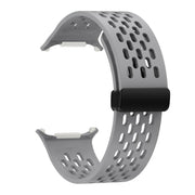 For Samsung Galaxy Watch Ultra 47mm Kalebol Porous Silicone Magnetic Watch Band(Grey)