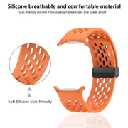 For Samsung Galaxy Watch Ultra 47mm Kalebol Porous Silicone Magnetic Watch Band(Field Green)