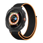 For Samsung Galaxy Watch Ultra 47mm Kalebol Quick Release Nylon Braided Watch Band(Black Orange)