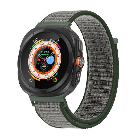 For Samsung Galaxy Watch Ultra 47mm / Ultra 2025 Kalebol Quick Release Nylon Braided Watch Band(Dark Olive)