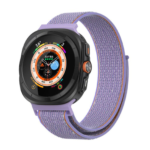 For Samsung Galaxy Watch Ultra 47mm Kalebol Quick Release Nylon Braided Watch Band(Lilac)