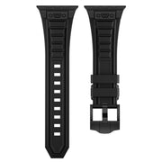 For Apple Watch 46mm / 49mm / 45mm / 44mm Kalebol High Stretch Silicone Armor Watch Band(Black)