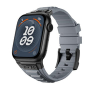 For Apple Watch 46mm / 49mm / 45mm / 44mm Kalebol High Stretch Silicone Armor Watch Band(Black Grey)