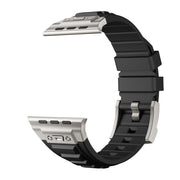 For Apple Watch 46mm / 49mm / 45mm / 44mm Kalebol High Stretch Silicone Armor Watch Band(Titanium Black)