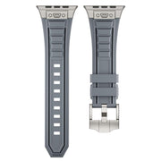 For Apple Watch 46mm / 49mm / 45mm / 44mm Kalebol High Stretch Silicone Armor Watch Band(Titanium Grey)