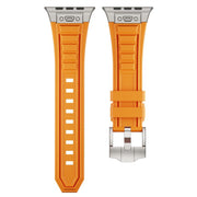 For Apple Watch 46mm / 49mm / 45mm / 44mm Kalebol High Stretch Silicone Armor Watch Band(Titanium Orange)
