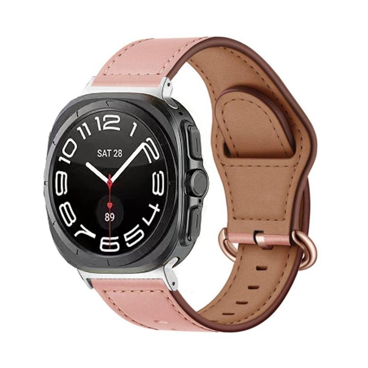 For Samsung Galaxy Watch Ultra 47mm / Ultra 2025 Kalebol Genuine Leather Watch Band(Pink) - free shipping - PMc TechLife - Order now!