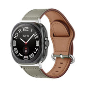 For Samsung Galaxy Watch Ultra 47mm Kalebol Genuine Leather Watch Band(Light Grey)
