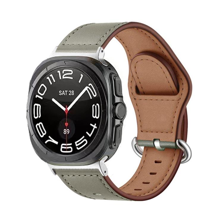 For Samsung Galaxy Watch Ultra 47mm Kalebol Genuine Leather Watch Band(Light Grey) - Watch Bands by Kalebol | Online Shopping South Africa | PMc TechLife | Buy Now Pay Later Mobicred