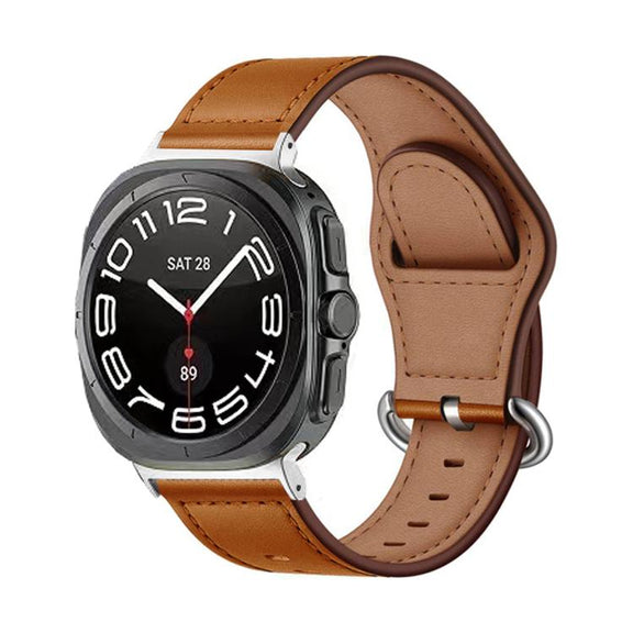 For Samsung Galaxy Watch Ultra 47mm Kalebol Genuine Leather Watch Band(Brown)