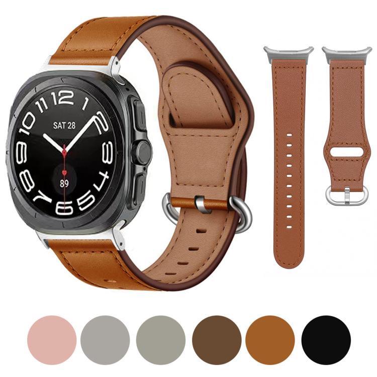 For Samsung Galaxy Watch Ultra 47mm Kalebol Genuine Leather Watch Band(Brown) - free shipping - PMc TechLife - Order now!