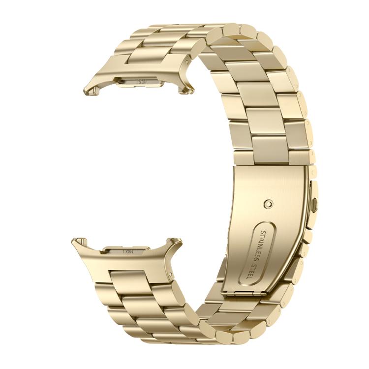 For Samsung Galaxy Watch Ultra 47mm Kalebol Three-bead Steel Watch Band(Gold)