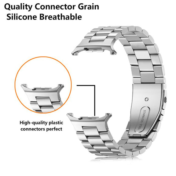 For Samsung Galaxy Watch Ultra 47mm Kalebol Three-bead Steel Watch Band(Black)
