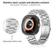 For Samsung Galaxy Watch Ultra 47mm Kalebol Three-bead Steel Watch Band(Black)