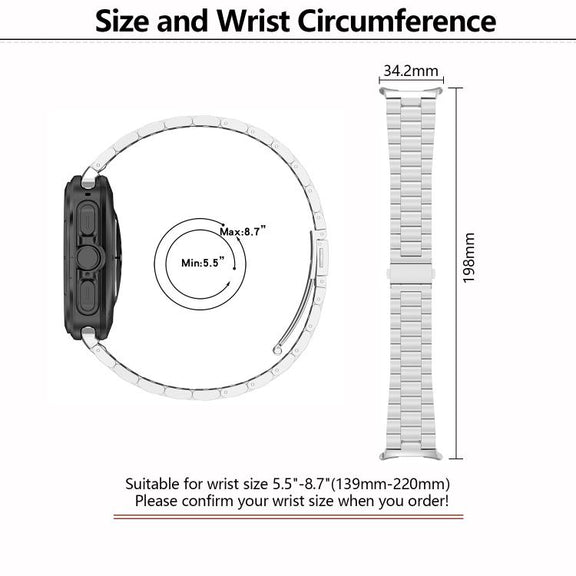 For Samsung Galaxy Watch Ultra 47mm Kalebol Three-bead Steel Watch Band(Black)