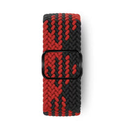For Apple Watch 46mm / 49mm / 45mm / 44mm Kalebol Eight Buckle Nylon Braided Watch Band(Black Red)