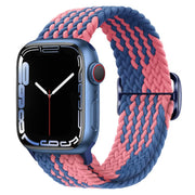 For Apple Watch 46mm / 49mm / 45mm / 44mm Kalebol Eight Buckle Nylon Braided Watch Band(Blue Pink)