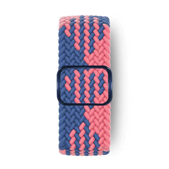 For Apple Watch 46mm / 49mm / 45mm / 44mm Kalebol Eight Buckle Nylon Braided Watch Band(Blue Pink)