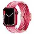 For Apple Watch 46mm / 49mm / 45mm / 44mm Kalebol Eight Buckle Nylon Braided Watch Band(Strawberry Red) - Watch Bands by Kalebol | Online Shopping South Africa | PMC TechLife | Buy Now Pay Later Mobicred