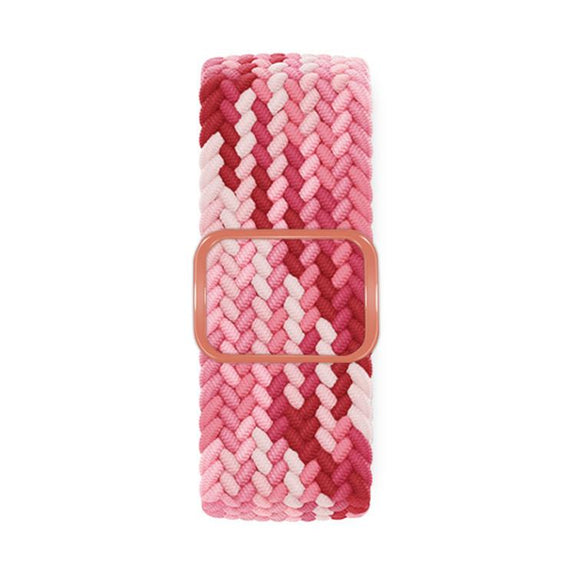For Apple Watch 46mm / 49mm / 45mm / 44mm Kalebol Eight Buckle Nylon Braided Watch Band(Strawberry Red)