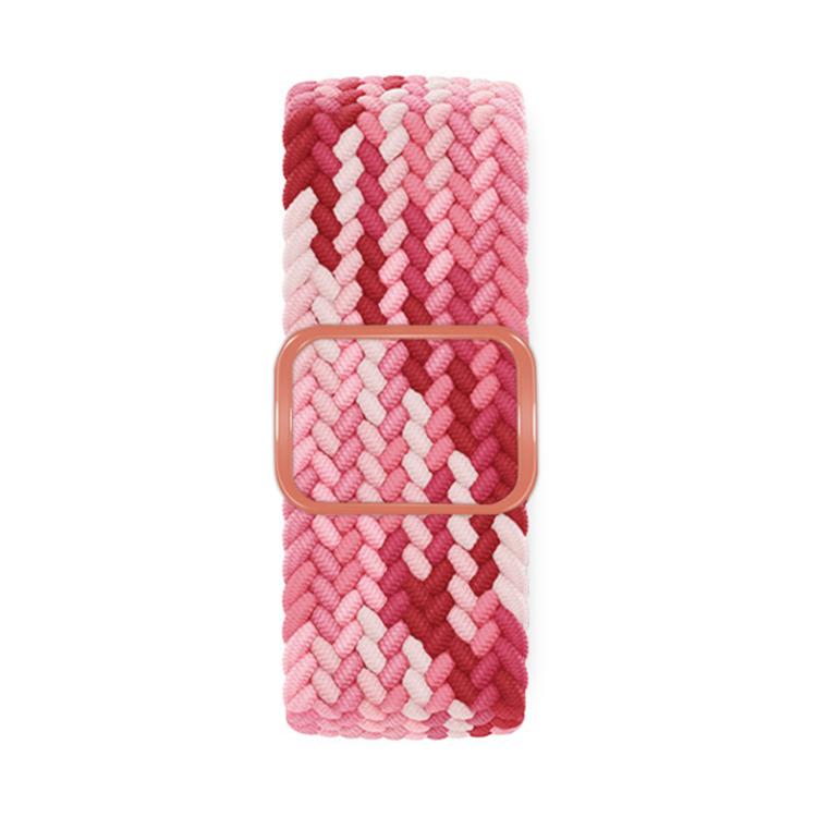 For Apple Watch 46mm / 49mm / 45mm / 44mm Kalebol Eight Buckle Nylon Braided Watch Band(Strawberry Red)