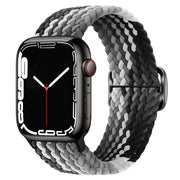 For Apple Watch 46mm / 49mm / 45mm / 44mm Kalebol Eight Buckle Nylon Braided Watch Band(Chocolate)