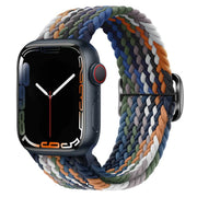 For Apple Watch 46mm / 49mm / 45mm / 44mm Kalebol Eight Buckle Nylon Braided Watch Band(Denim Colorful)