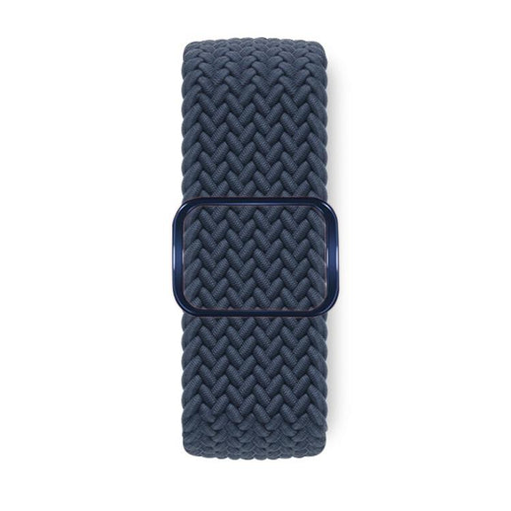 For Apple Watch 46mm / 49mm / 45mm / 44mm Kalebol Eight Buckle Nylon Braided Watch Band(Dark Blue)
