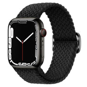 For Apple Watch 46mm / 49mm / 45mm / 44mm Kalebol Eight Buckle Nylon Braided Watch Band(Black)