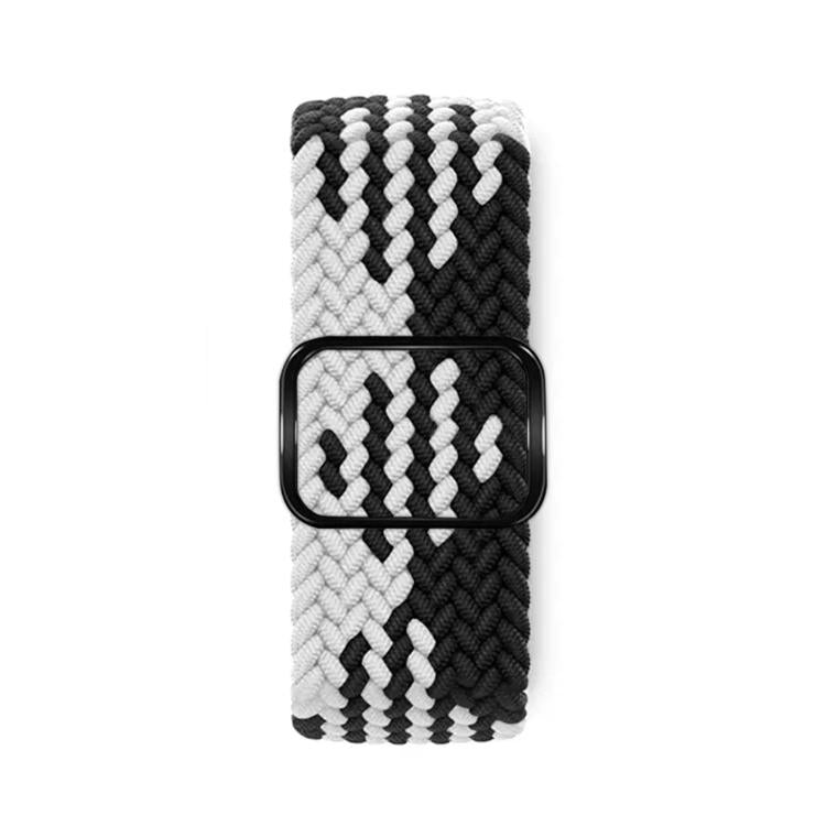 For Apple Watch 42mm / 41mm / 40mm / 38mm Kalebol Eight Buckle Nylon Braided Watch Band(Black White)