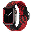 For Apple Watch 42mm / 41mm / 40mm / 38mm Kalebol Eight Buckle Nylon Braided Watch Band(Black Red) - Watch Bands by Kalebol | Online Shopping South Africa | PMC TechLife | Buy Now Pay Later Mobicred